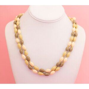 Vintage Peanut Brown Beaded Necklace 46 inch - P2